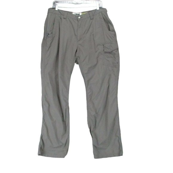 Mountain Khakis Pants Mens 36x32 Gray Nylon Mid Rise Shaping Hiking Cargo